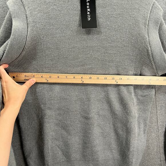 Loukeith Sweater Womens Size Small Long Sleeve Round Neck Gray Knitted Pullover - Picture 5 of 9